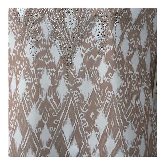 Reba On The Horizon Rhinestone Western Blouse Hi-Low Ruched Sleeves M NWT - Picture 6 of 16